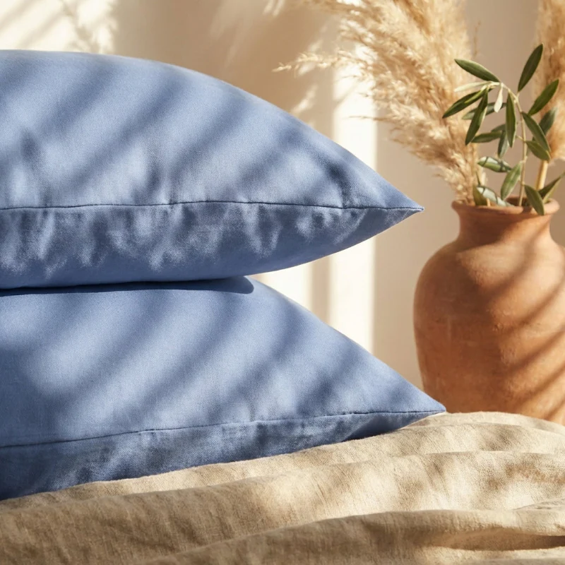 2-Pack Kussenslopen Katoen - Blauw - Image 3