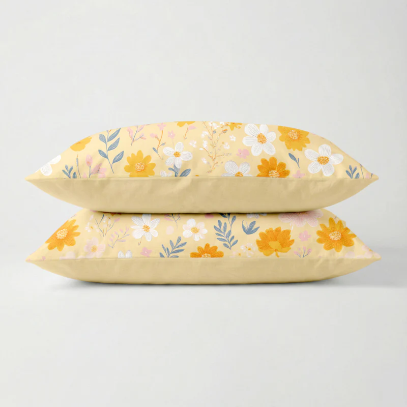 2-PACK: Kussenslopen - Orange Flower Field