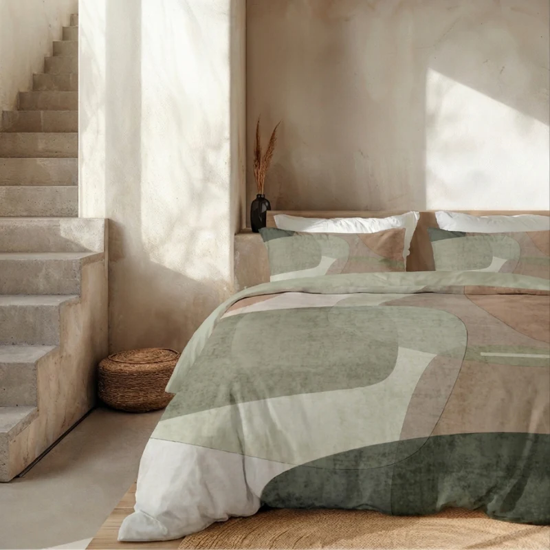 Dekbedovertrek Percale Katoen - Retro Green