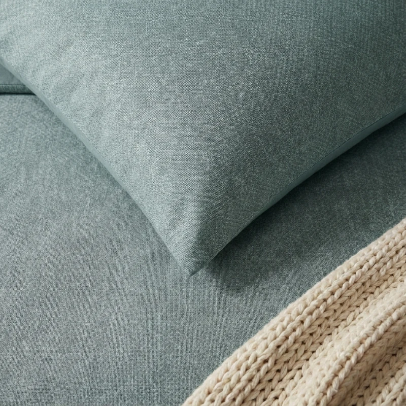 Dekbedovertrek Percale Katoen - Stonewash Green - Image 4