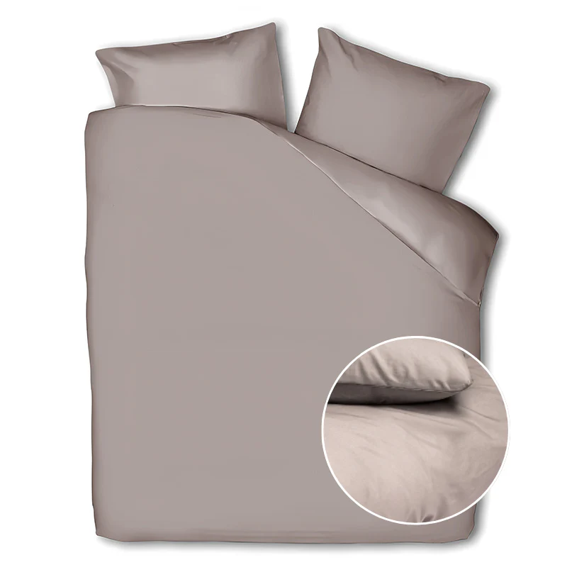 Dekbedovertrek Percale Katoen Uni - Taupe - Image 3