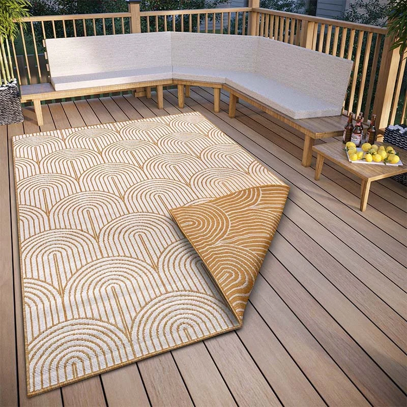 Dubbelzijdig Buitenkleed Flatweave - Oker