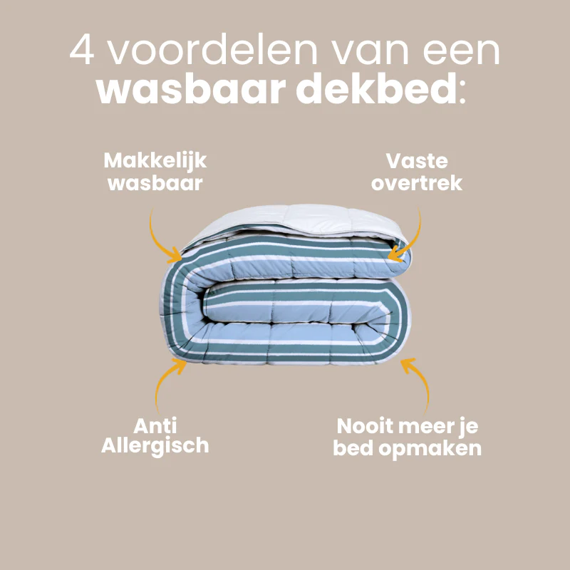Easy Dekbed Zonder Overtrek - Horizontal Lines - Navy - Image 2