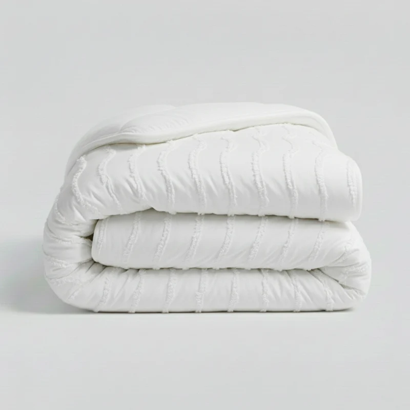 Easy Dekbed Zonder Overtrek - Japandi Waves - Wit