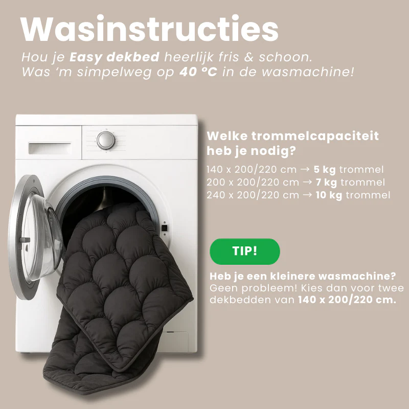 Easy Dekbed Zonder Overtrek Wave Uni - Zwart - Image 7