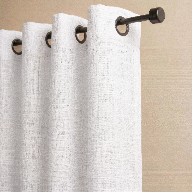 Gordijnen met Linnen Look - Haken of Ringen - Off White - Image 3