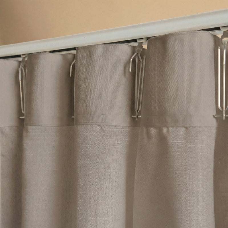 Gordijnen met Linnen Look - Haken of Ringen - Taupe - Image 4