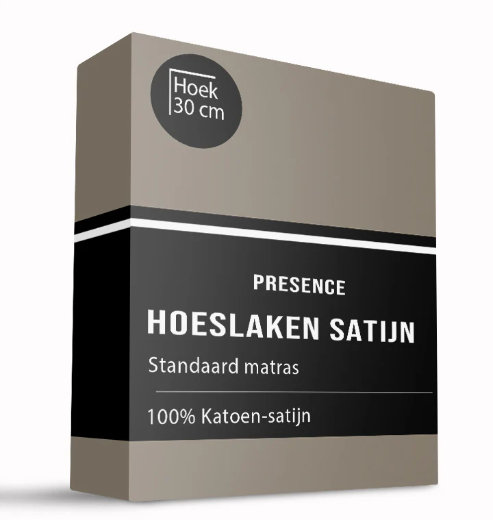 Hoeslaken - Katoen Satijn - Truffel