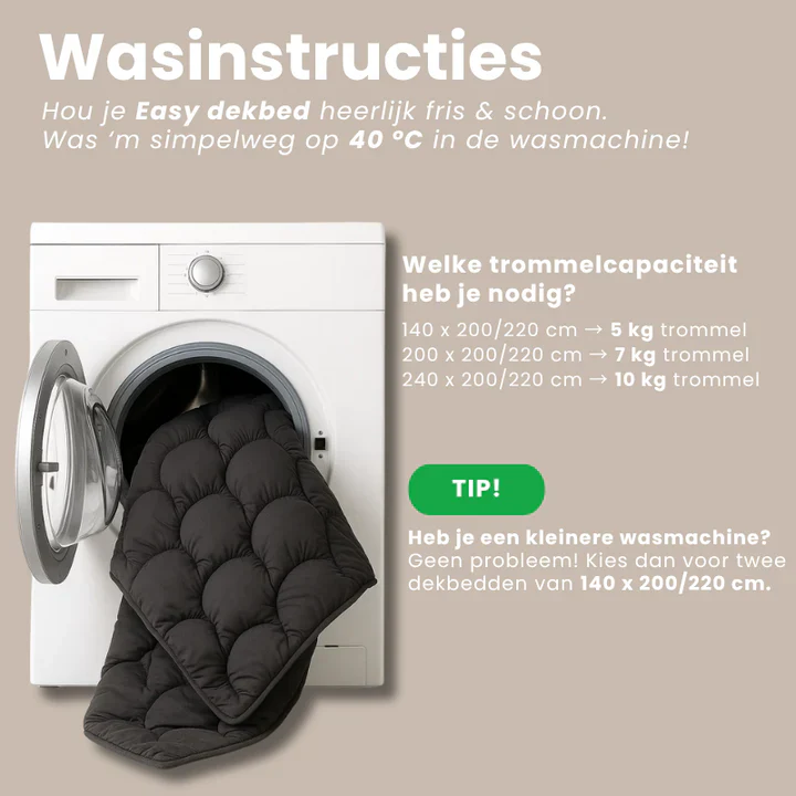 Lazy Dekbed Zonder Overtrek - Crème/Kaki - Image 3