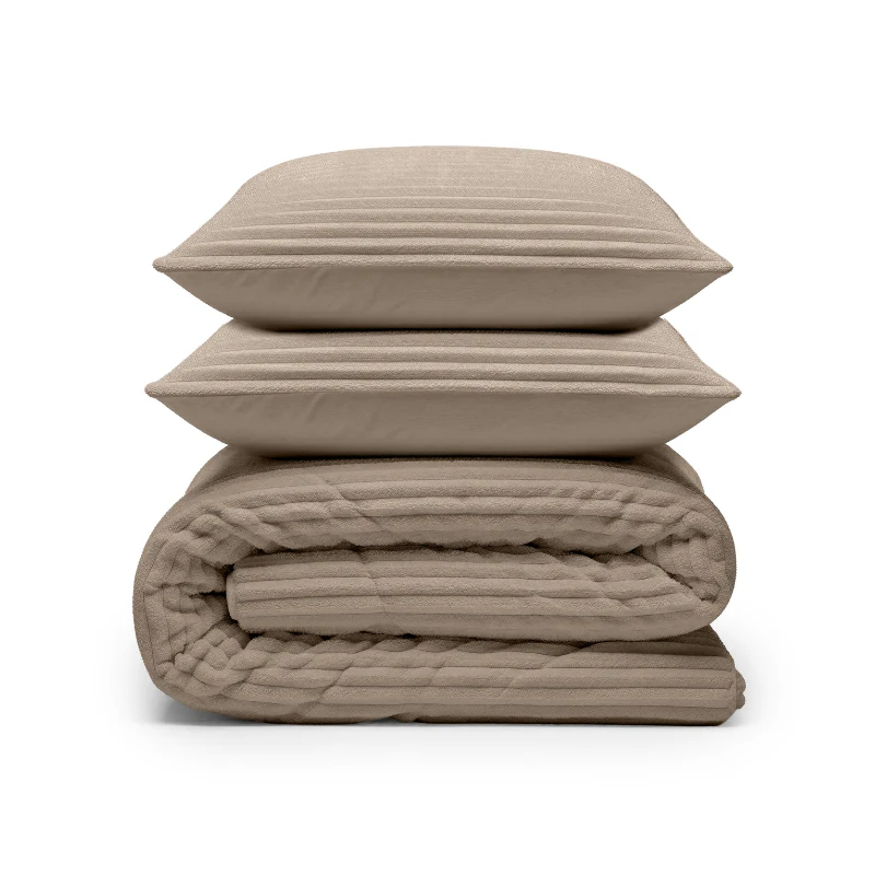 Lazy Dekbed Zonder Overtrek - Teddy Rib - Taupe - Image 8