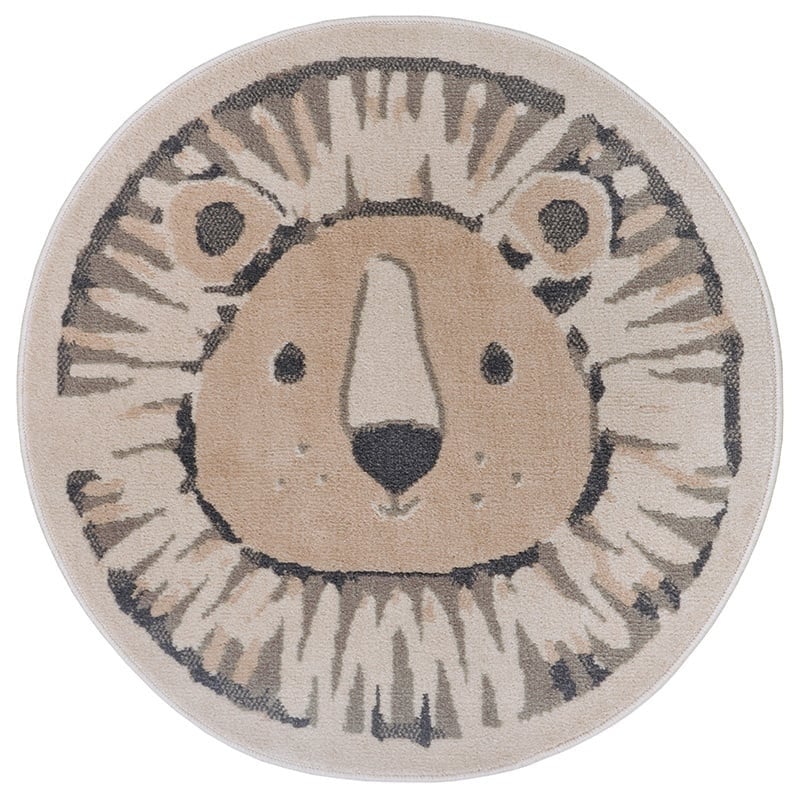 Vloerkleed Kids Little Lion Rond - Beige - Image 2